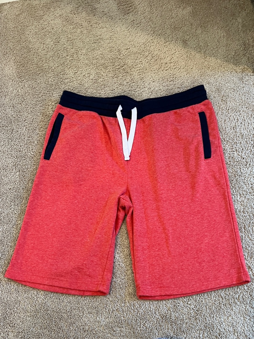 Men's Red Athletic Drawstring Shorts